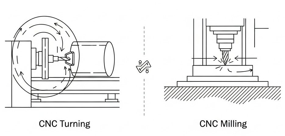 What is the difference between CNC turning and CNC milling? 5