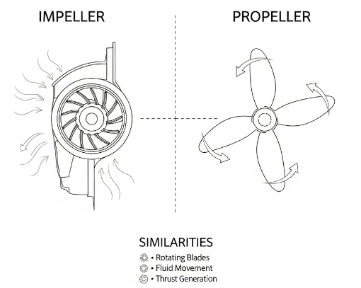Impellers and propellers: similarities 2318