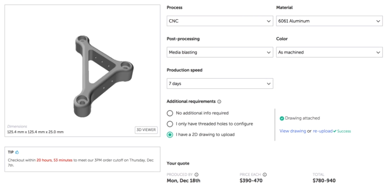 CNC Quotes and CNC Cost Models 2735