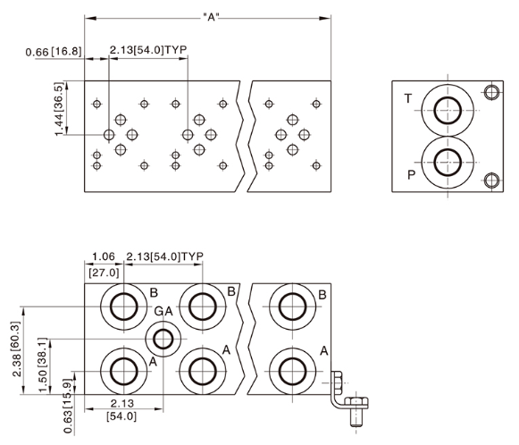 Hydraulic Manifold Block Tolerance Drawing 3061
