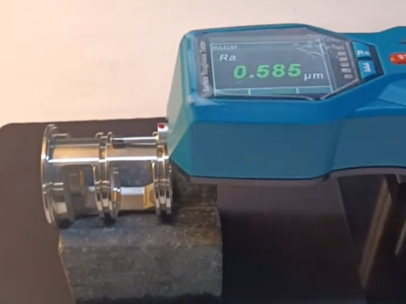Close-up view of surface roughness on machined components