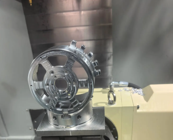 Precision CNC machining of aluminum components on multi-axis machine
