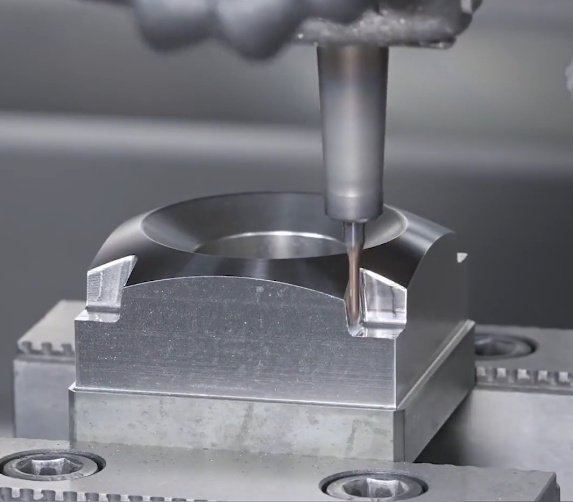 CNC milling services machining precision metal components on a vertical milling machine