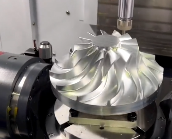 CNC milling machine machining complex component geometry