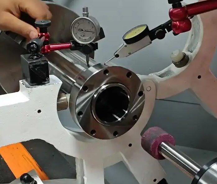 Close-up of precision CNC machined parts with tight tolerances