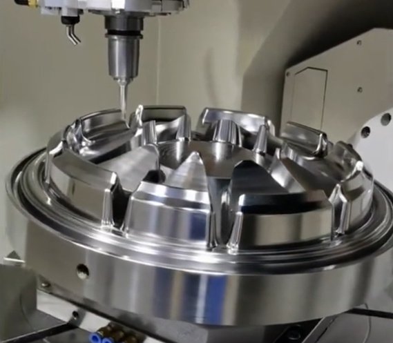 CNC machining producing metal components