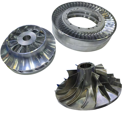 Close-up of machined rapid prototype parts