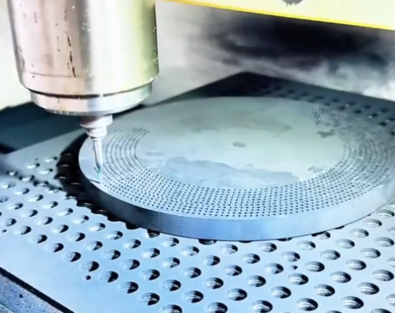 Industrial CNC drilling machine processing precision metal parts