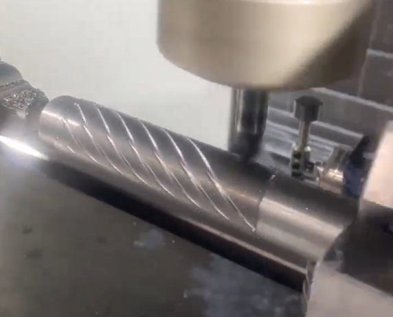 CNC lathe knurling operation on precision metal component