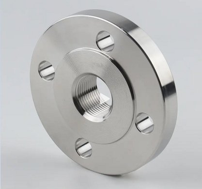 CNC machined custom steel flange with precision bolt holes