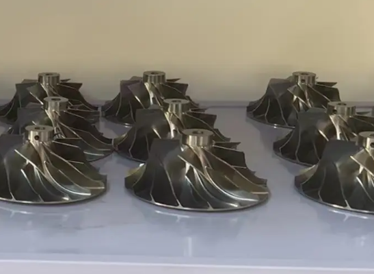 Complex titanium CNC machined impeller components