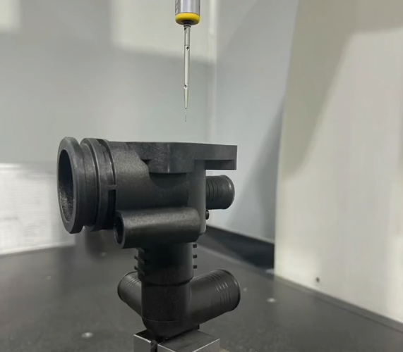 Plastic CNC machined part with smooth surface finish and CMM inspection