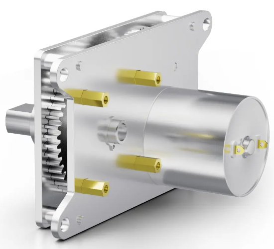 Close-up of CNC machined actuator parts