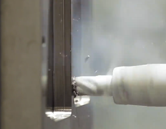 Cryogenic machining milling operation on precision parts