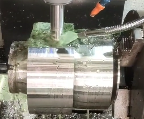 Inconel machining CNC milling process close-up