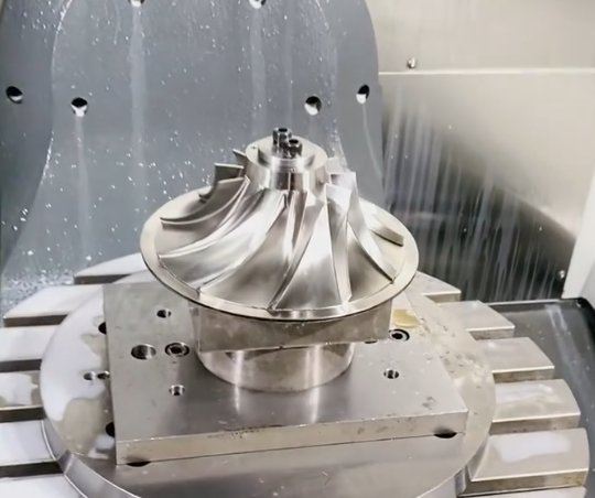Precision machining process of exotic alloy impeller component